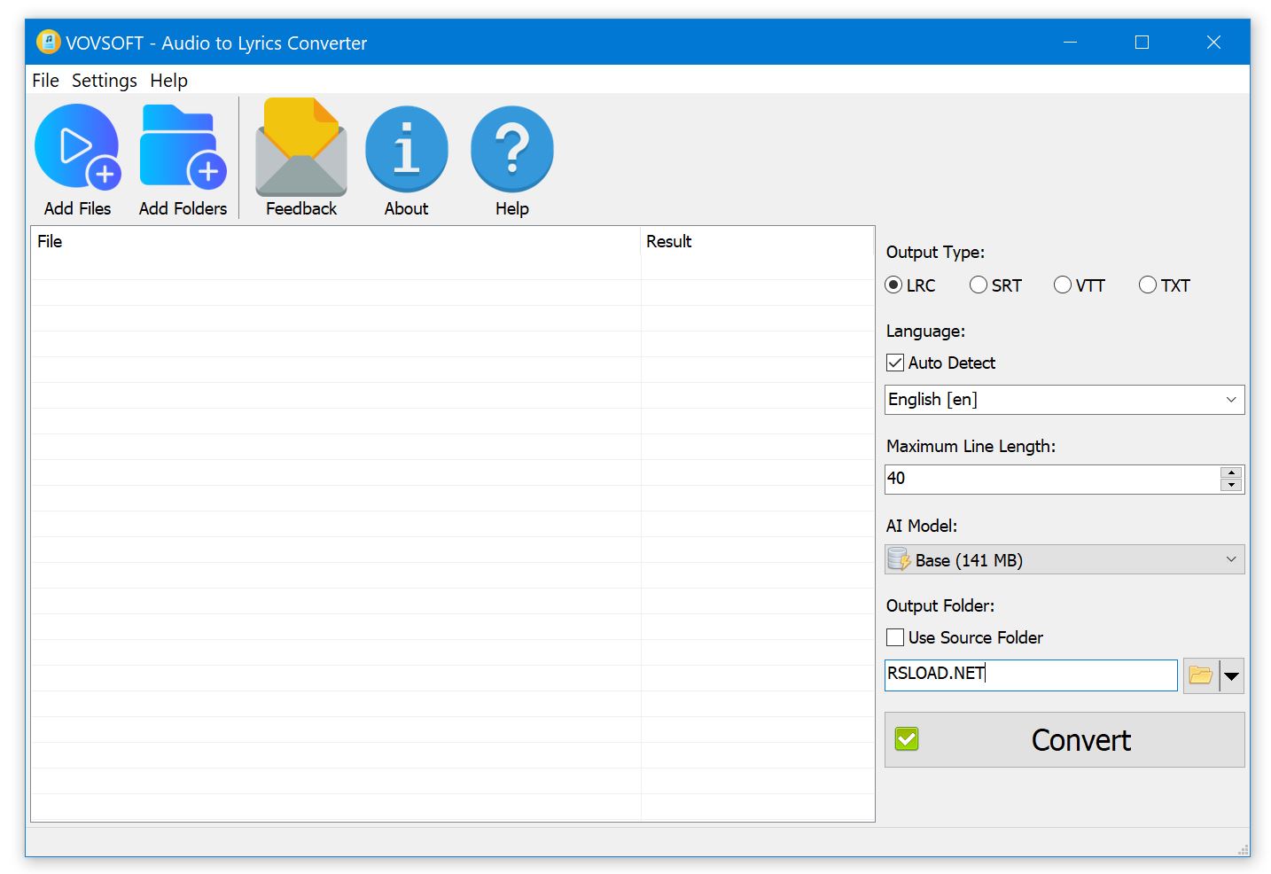 VovSoft Audio to Lyrics Converter + crack